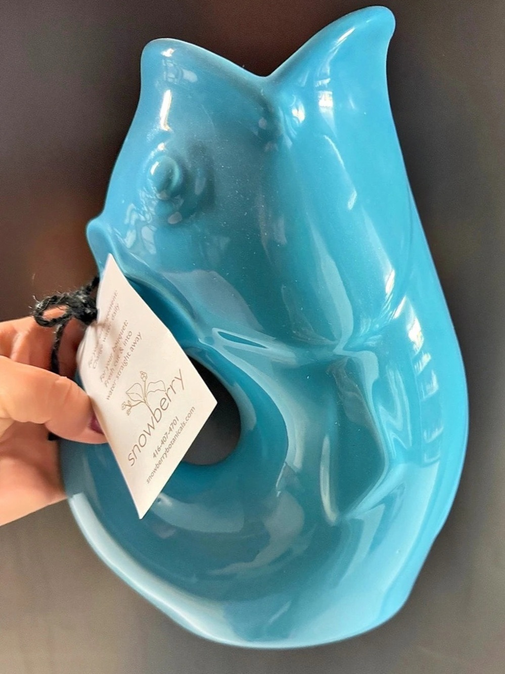 GurglePot Large GurglePot Fish Pitcher Large Fish Pitcher Blue Ceramic